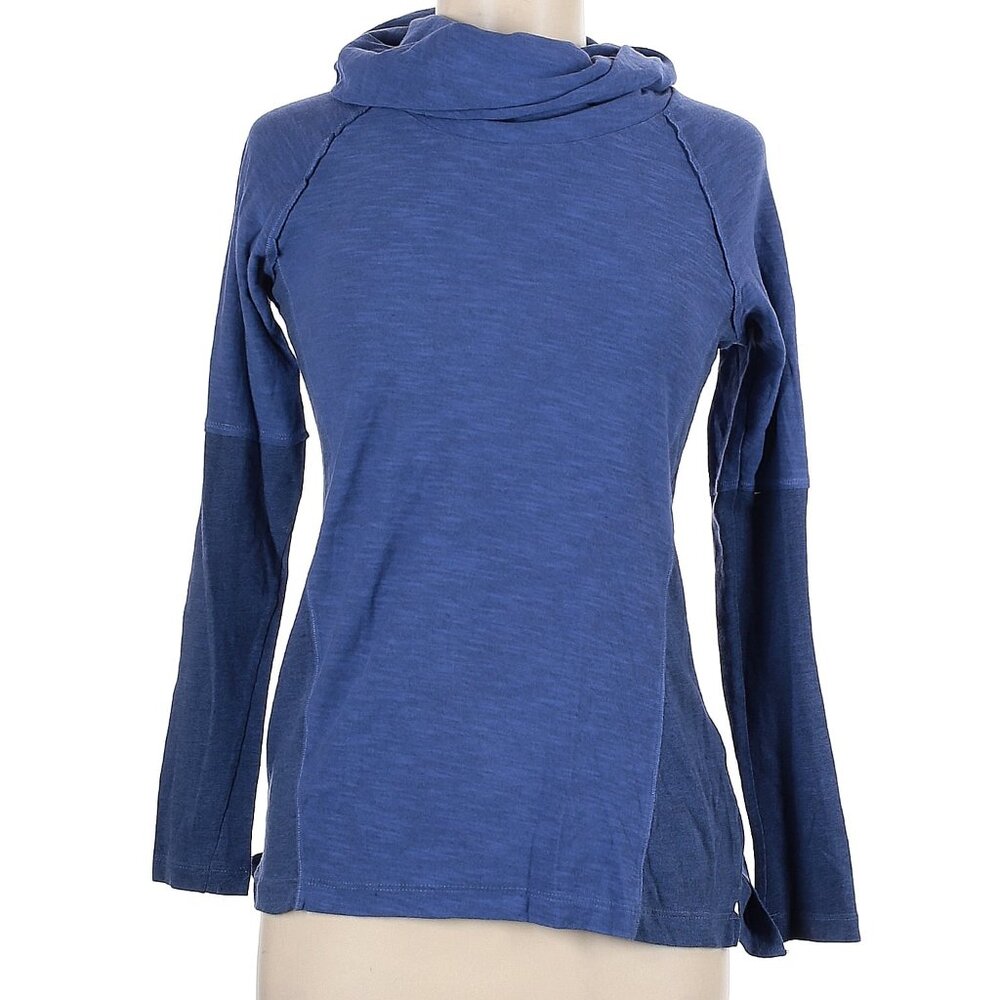 Columbia Womens Long Sleeve Pull Over Cowl / Turtle Neck Top Blue sz MEDIUM EUC